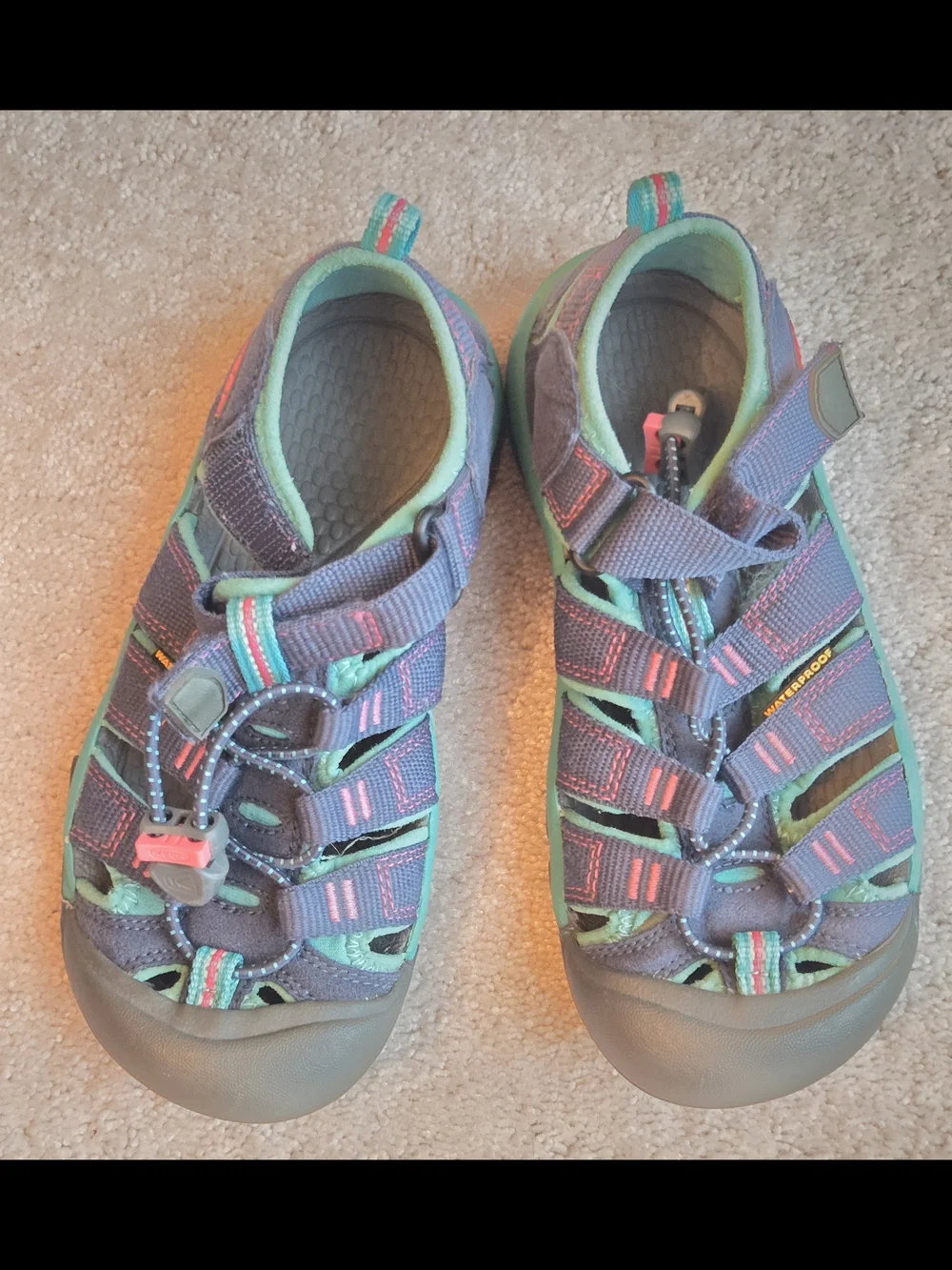 Keen Kids Closed-Toe Sandals - Navy, Teal & Pink Waterproof Shoes Hiking Swim